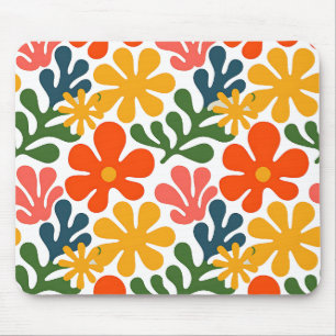 Tapis De Souris Art floral abstrait coloré Matisse rétro