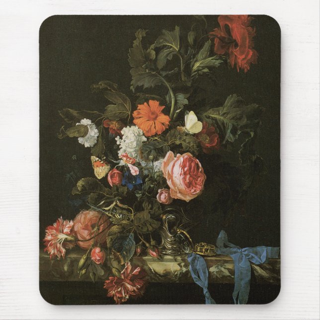 Tapis De Souris Art Floral avec Rose (Devant)