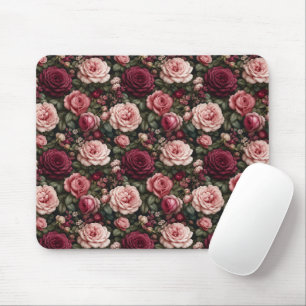 Tapis De Souris Art floral de rose de jardin de luxe