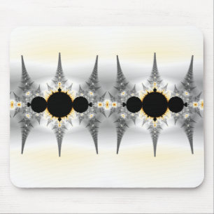 Tapis De Souris Art fractal abstrait argent