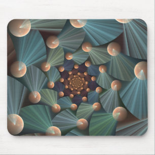 Tapis De Souris Art Fractal Abstrait Avec Profondeur Bleu Brown Ar
