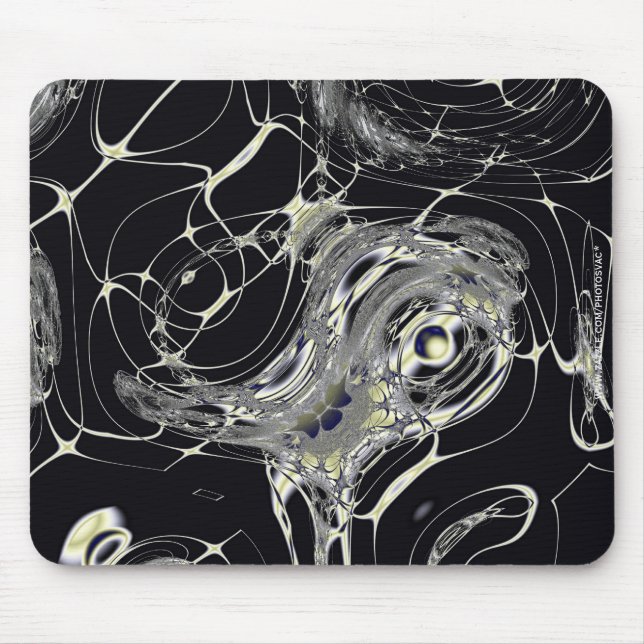 Tapis De Souris Art fractal abstrait Toile d'Or (Devant)