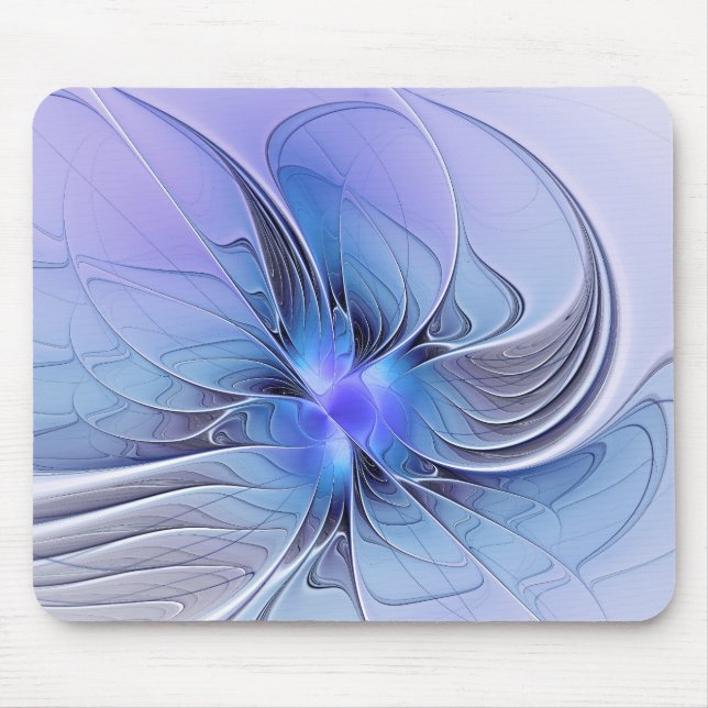 Tapis De Souris Art fractal moderne abstrait bleu lavande (Devant)