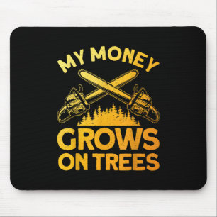 Tapis De Souris Art Funny Lumberjack Pour Hommes Arbre Coupe Scie 