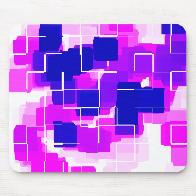 Tapis De Souris Art géométrique "Framboise bleue" (Devant)