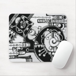 Tapis De Souris Art Géométrique Noir Et Blanc 4