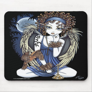 Tapis De Souris Art gothique Mousepad d'ange d'oiseau d'huile de