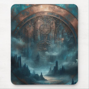 Tapis De Souris Art gothique mystique steampunk - Patine cuivre bl