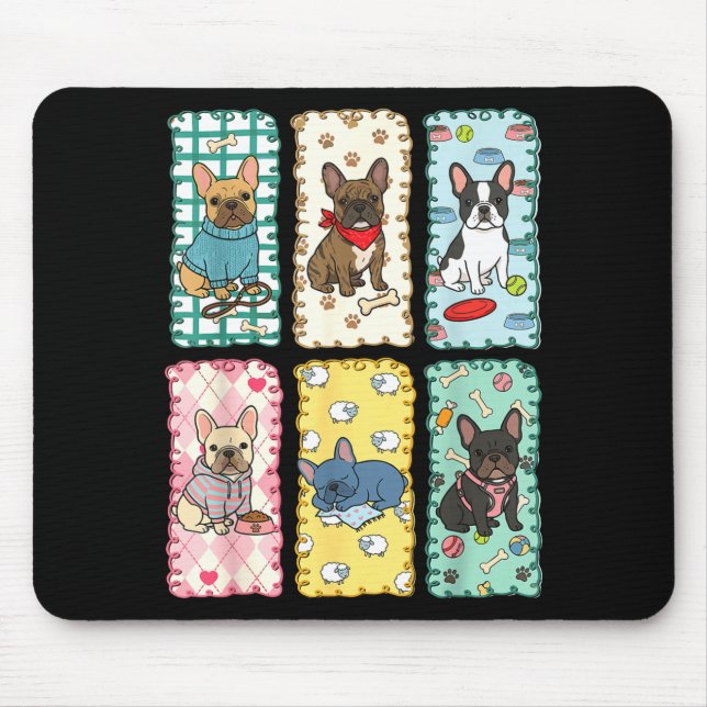 Tapis De Souris Art Graphique Bouledogue Français (Devant)