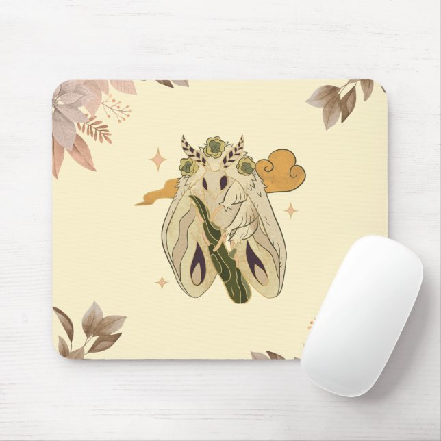 Tapis De Souris Art Graphique, Moth Mystique (Avec souris)