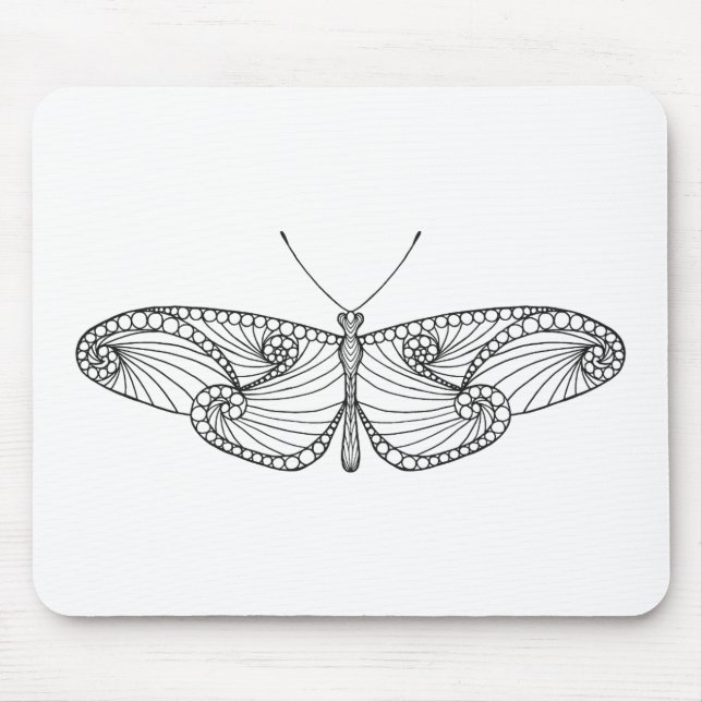 Tapis De Souris Art inspiré de papillon (Devant)
