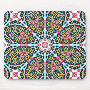 Tapis De Souris Art mandala de rosette ornementale colorée