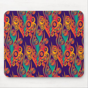 Tapis De Souris Art Motif tatouage - flammes & cercles