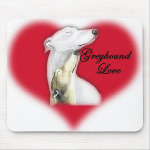 Tapis De Souris Art Mousepad de chien "d'amour de lévrier"