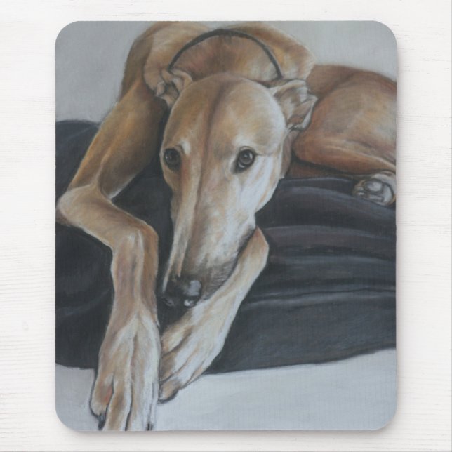 Tapis De Souris Art Mousepad de chien de lévrier (Devant)