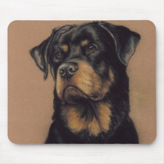 Tapis De Souris Art Mousepad de chien de "rottweiler" (Devant)