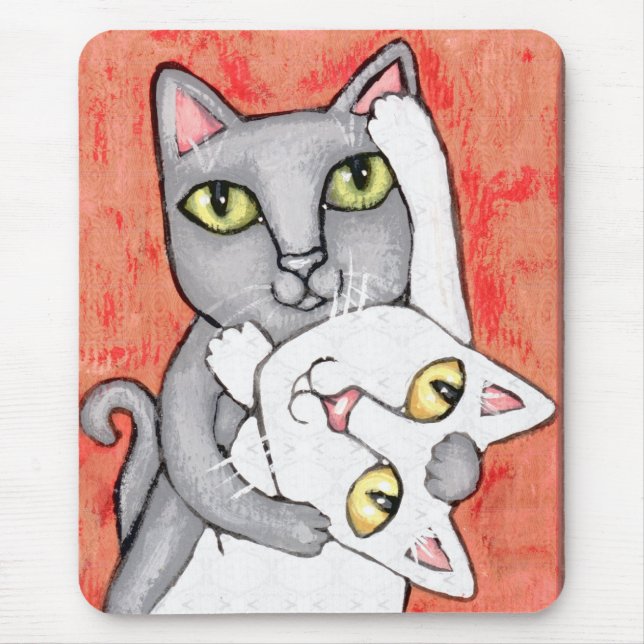 Tapis De Souris Art Mousepad de danse de tango de chat (Devant)
