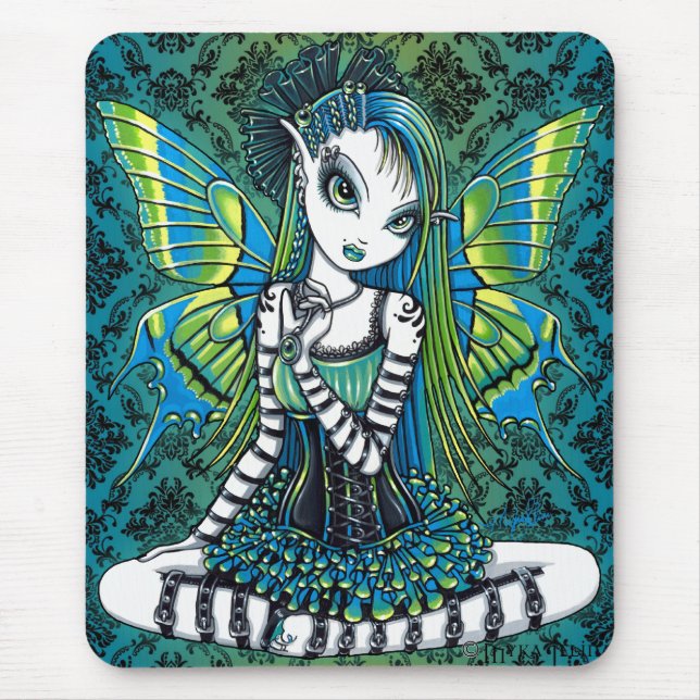 Tapis De Souris Art Mousepad de féerie de tatouage de vert de (Devant)
