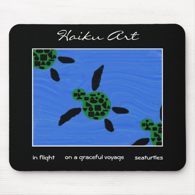 Tapis De Souris Art Mousepad de Haiku de Seaturtles (Devant)