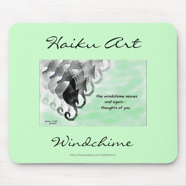 Tapis De Souris Art Mousepad de Haiku de Windchime (Devant)