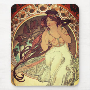 Tapis De Souris Art nouveau Alphonse Mucha élégante vintage