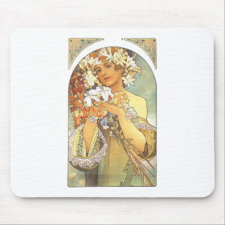 Tapis De Souris Art Nouveau - Alphonse Mucha "fleur "