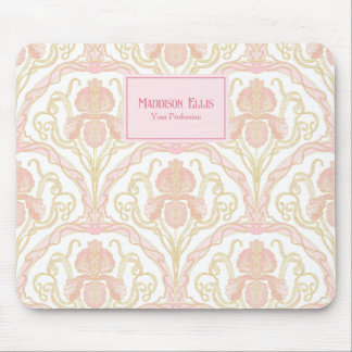 Tapis De Souris Art Nouveau Féminin Fleur Rose Entreprise
