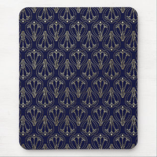 Tapis De Souris Art Nouveau Marine Bleu et or