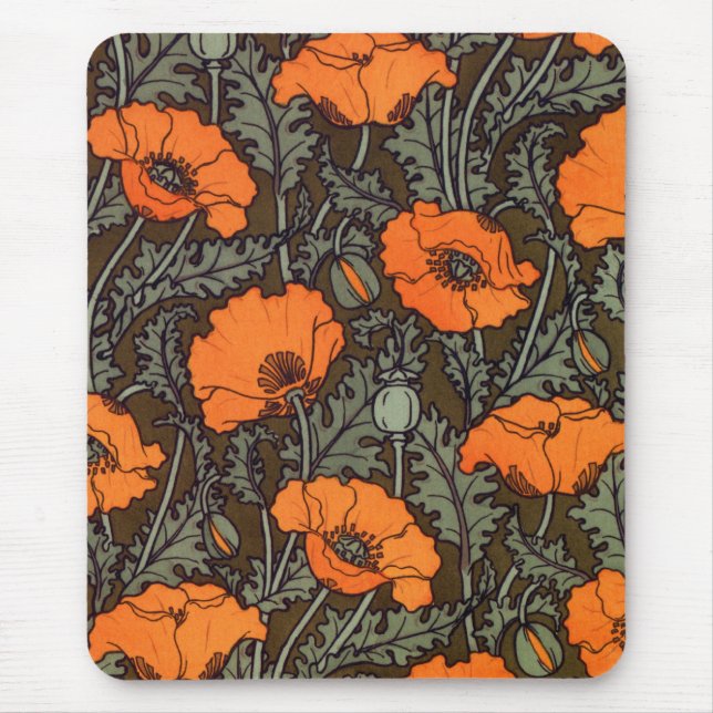 Tapis De Souris Art Nouveau "Poppies de campagne" (Devant)