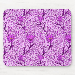 Tapis De Souris Art Nouveau Tulip Damask, Violet et Orchidée