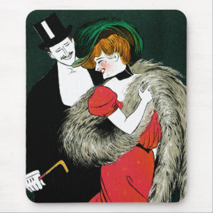 Tapis De Souris Art Nouveau Vintage, Amour Romantique de Mode Ital