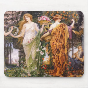 Tapis De Souris Art Nouveau vintage des Quatre Saisons par Walter