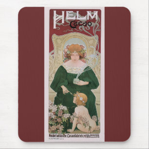 Tapis De Souris Art Nouveau vintage Helm Cacao par Privat Livemont