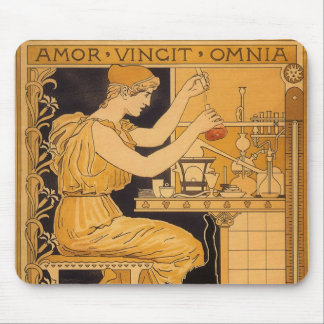 Tapis De Souris Art Nouveau vintage, l'amour conquiert tous les sc
