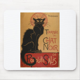 Tapis De Souris Art nouveau Vintage Le Conversation noir Chat noir