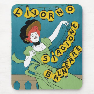 Tapis De Souris Art Nouveau vintage, Livorno Senorita dansant