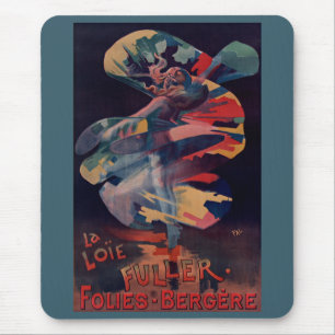 Tapis De Souris Art Nouveau vintage, Loie Fuller au Folies Bergere