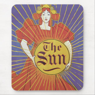 Tapis De Souris Art Nouveau vintage, New York Sun Newspaper