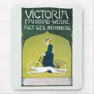 Tapis De Souris Art Nouveau vintage, Victoria Fahrrad Werke, Rehm