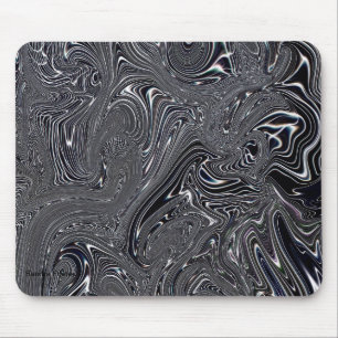 Tapis De Souris Art numérique Abstrait noir et blanc