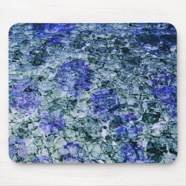 Tapis De Souris Art numérique d'aquarelle bleue arrière - plan abs (Devant)