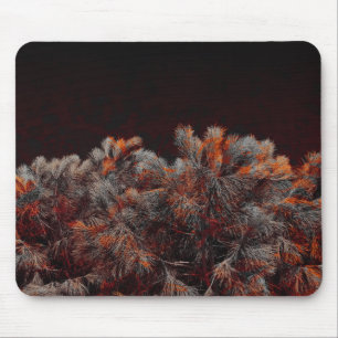 Tapis De Souris Art numérique de pin avec taches de couleur orange