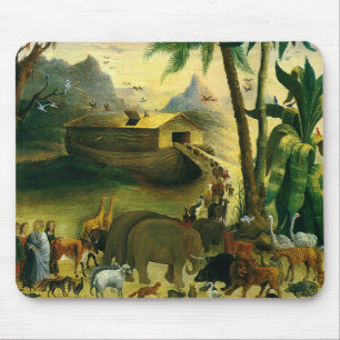 Tapis De Souris Art populaire victorien vintage, Arche de Noé par