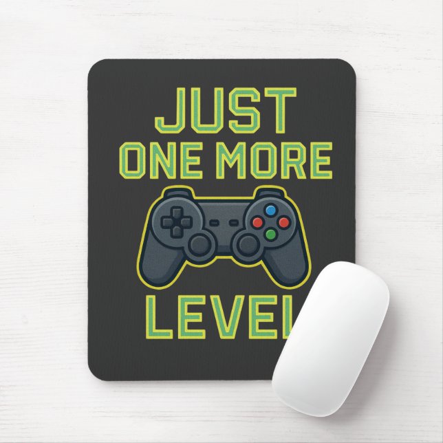 Tapis De Souris Art pour joueurs Just One More Level (Avec souris)