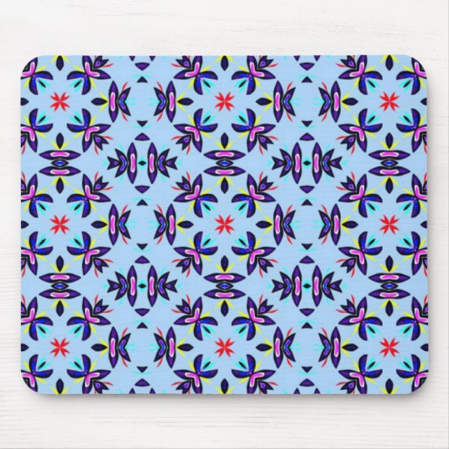 Tapis De Souris Art rétro Motif bleu (Devant)