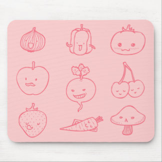 Tapis De Souris Art végétalien mignon Mousepad de griffonnage de