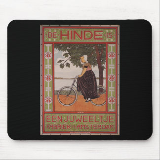 Tapis De Souris Art vintage d'affiche de bicyclette d'Amsterdam