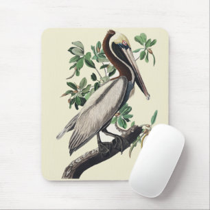 Tapis De Souris Art vintage d'Audubon sur le Pélican brun, oiseau 