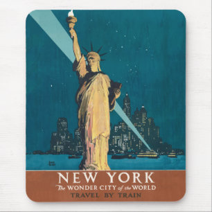 Tapis De Souris Art vintage de la Statue de la Liberté de New York