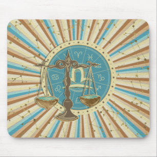 Tapis De Souris Art vintage de zodiaque de Balance